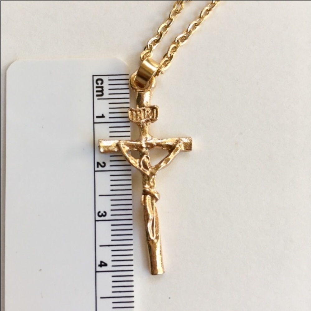 Gold Plated Crucifix Necklace - Picture 5 of 6